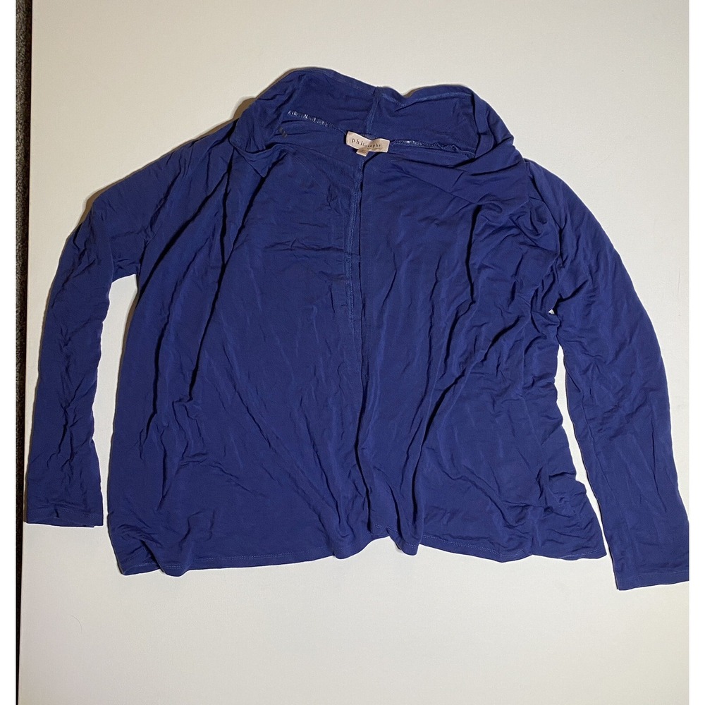Philosophy Republic Clothing Blue Cardigan XL Open Front Lightweight Rayon Wrap